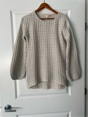 Cove Waffle Knit Crewneck Sweater - Cream